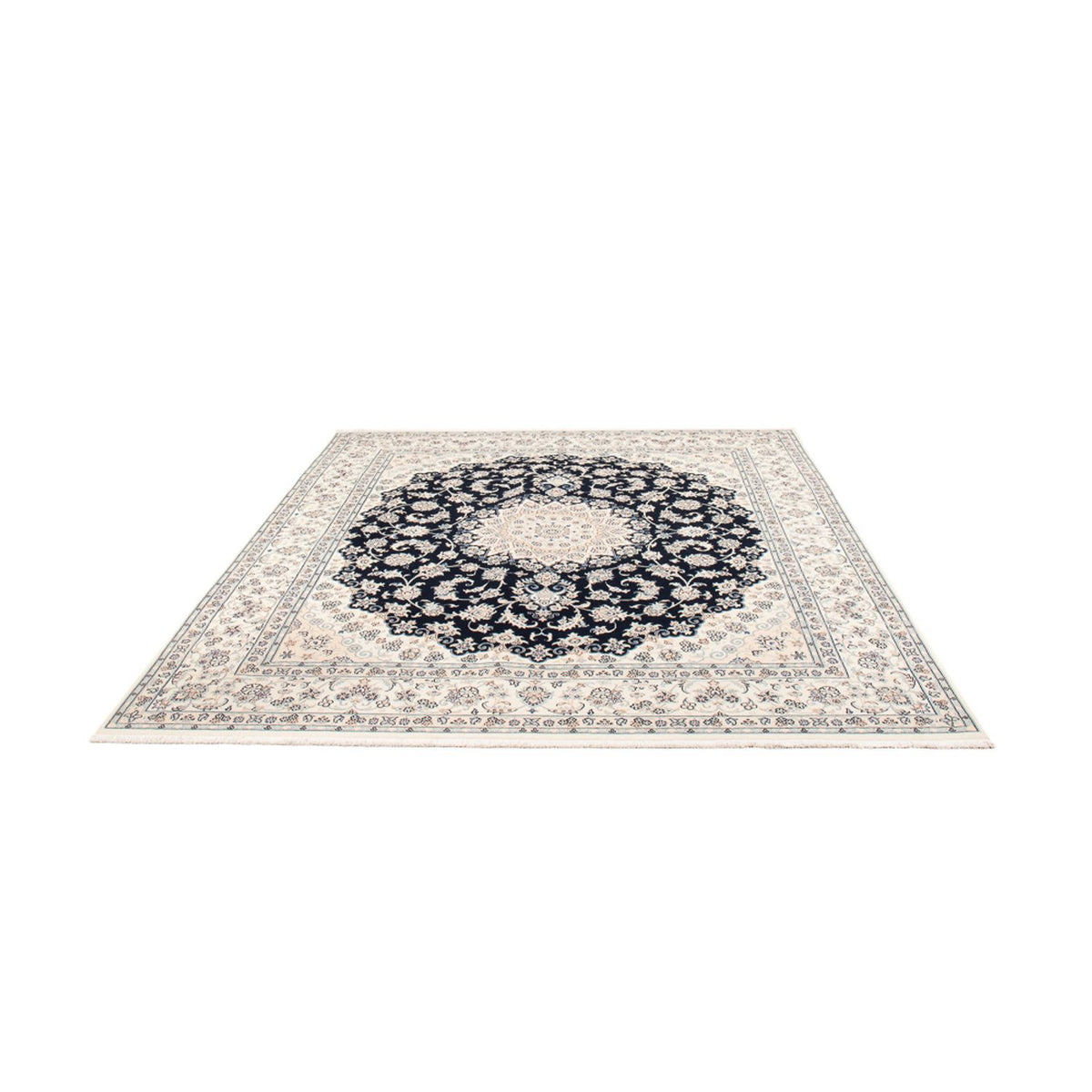 Tapis persan - Nain - 263 x 225 cm - bleu foncé