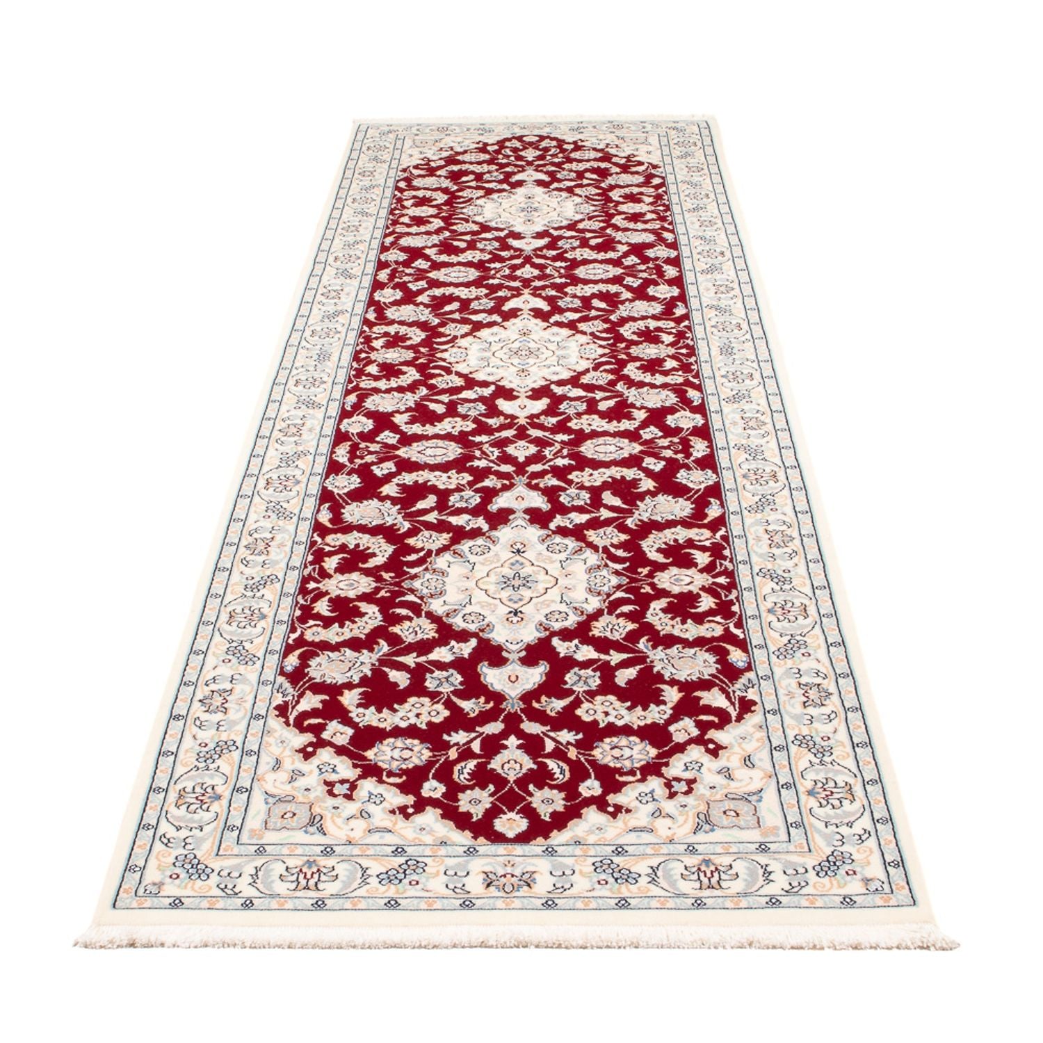 Tapis de couloir Tapis persan - Nain - Premium - 311 x 82 cm - rouge