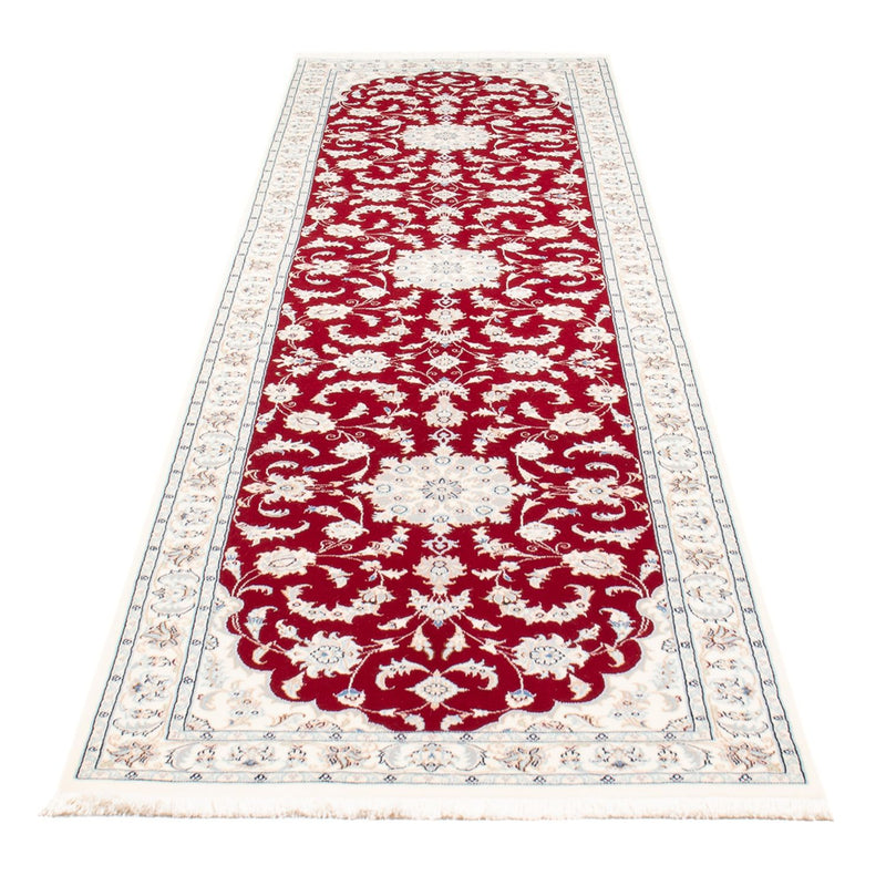 Tapis de couloir Tapis persan - Nain - Premium - 297 x 80 cm - rouge