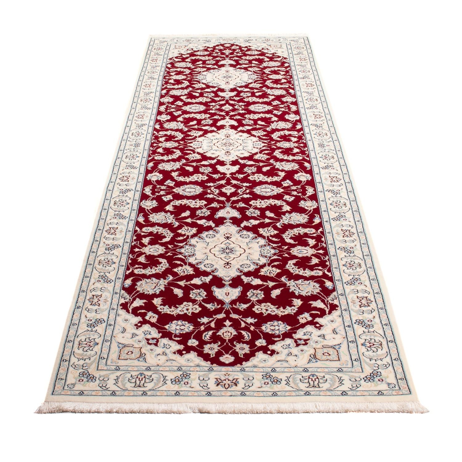 Tapis de couloir Tapis persan - Nain - Premium - 292 x 80 cm - rouge