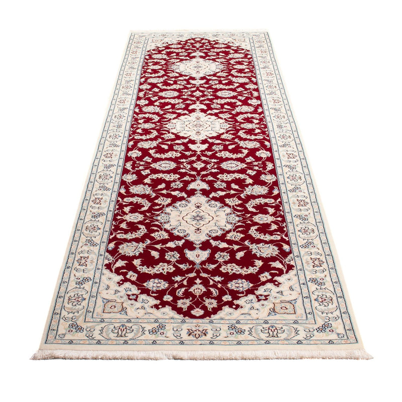 Tapis de couloir Tapis persan - Nain - Premium - 292 x 80 cm - rouge