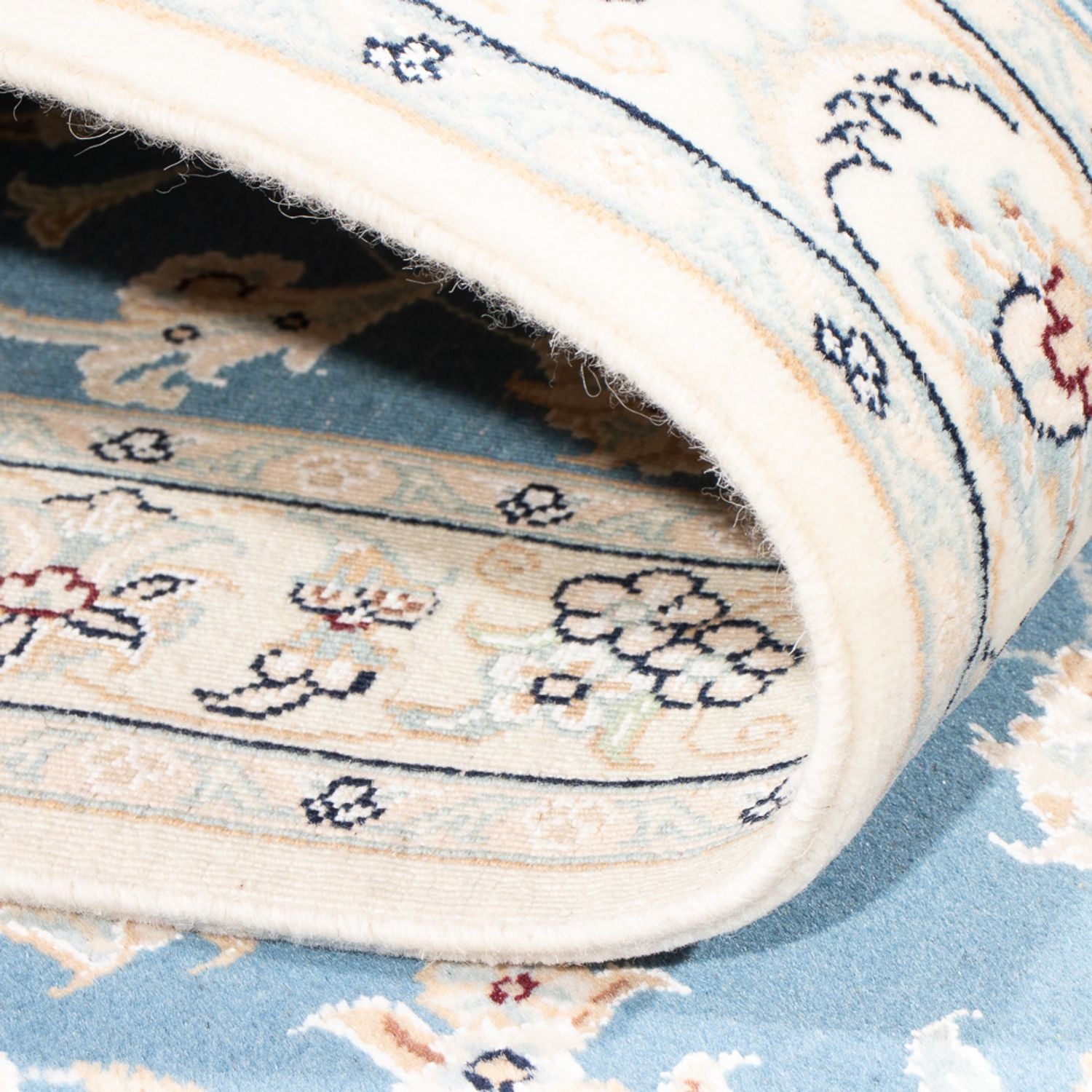 Tapis de couloir Tapis persan - Nain - Premium - 308 x 81 cm - bleu