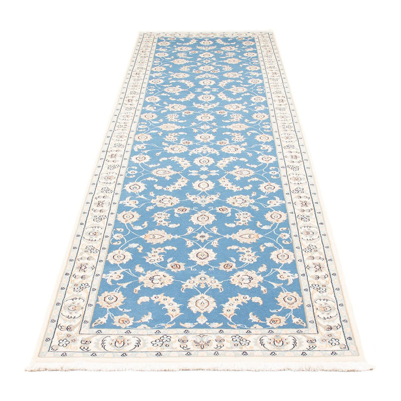 Tapis de couloir Tapis persan - Nain - Premium - 308 x 81 cm - bleu