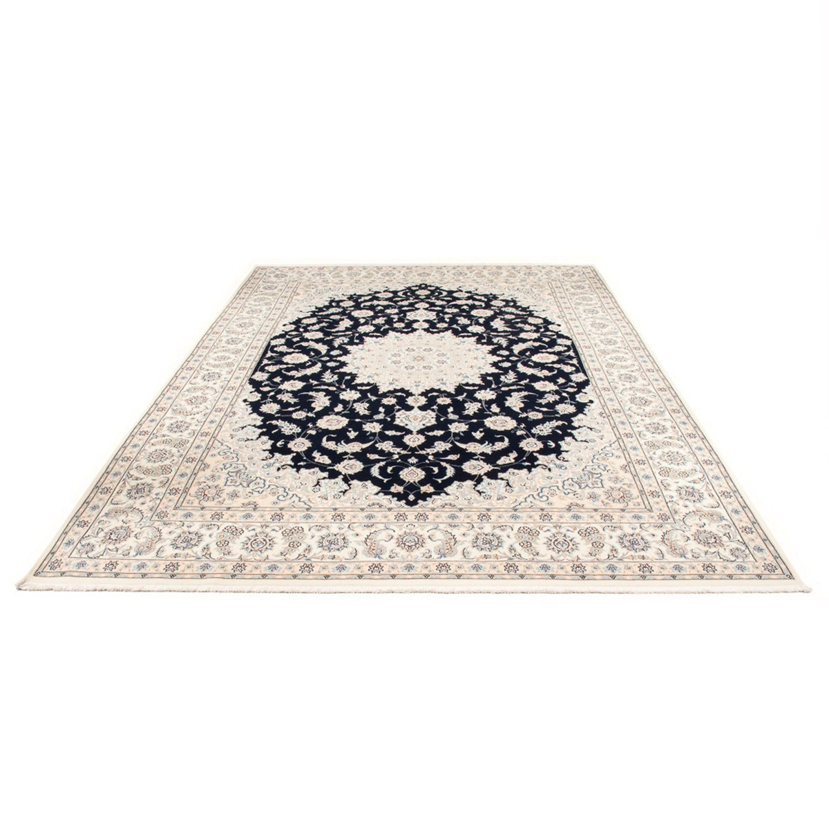 Tapis persan - Nain - Premium - 356 x 250 cm - bleu foncé