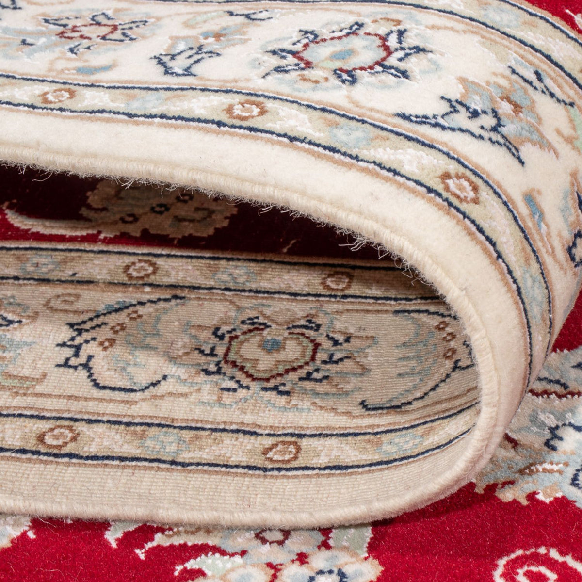 Tapis de couloir Tapis persan - Nain - Premium - 298 x 80 cm - rouge