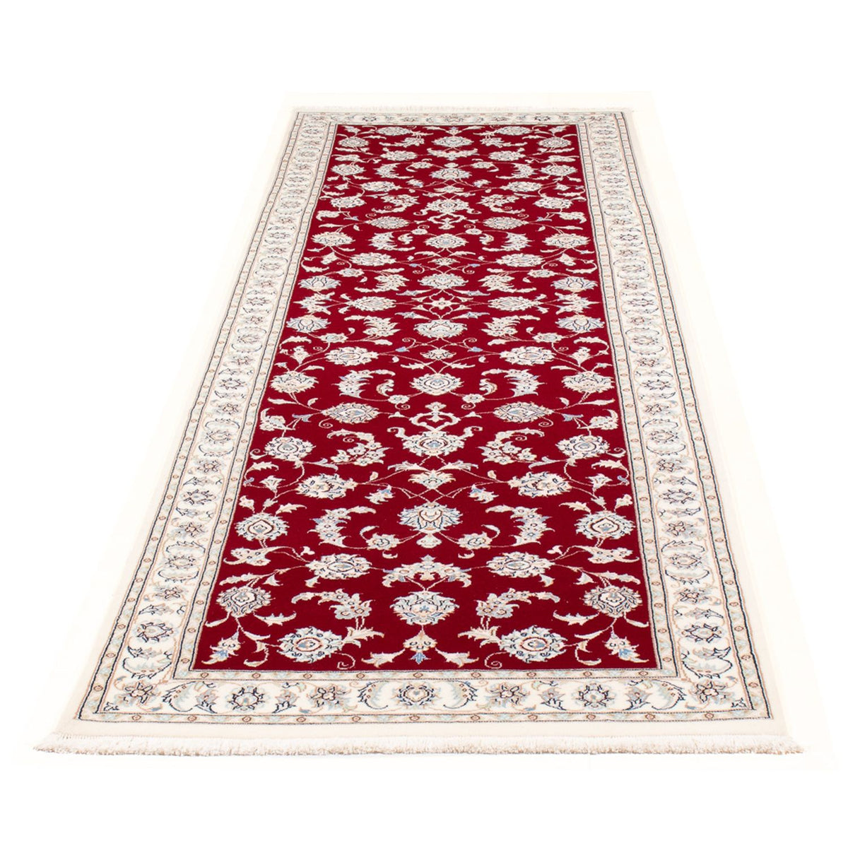 Tapis de couloir Tapis persan - Nain - Premium - 298 x 80 cm - rouge