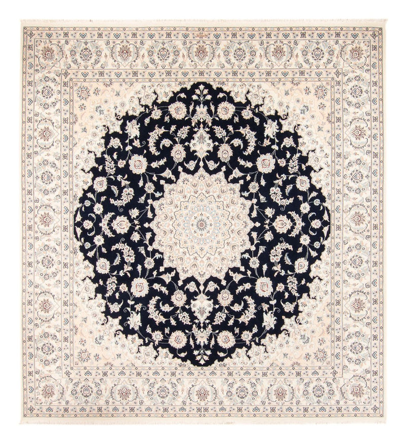 Tapis persan - Nain - 266 x 248 cm - bleu foncé