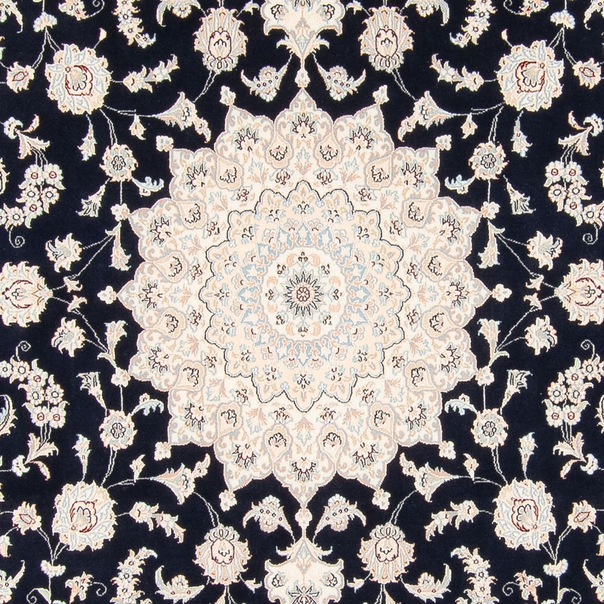 Tapis persan - Nain - 266 x 248 cm - bleu foncé