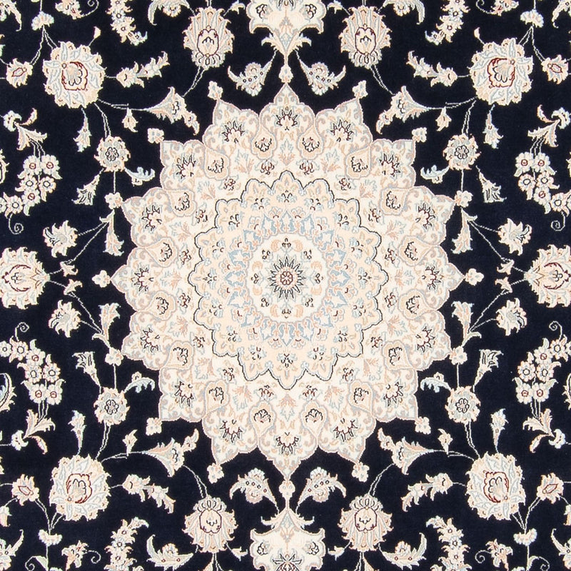 Tapis persan - Nain - 266 x 248 cm - bleu foncé