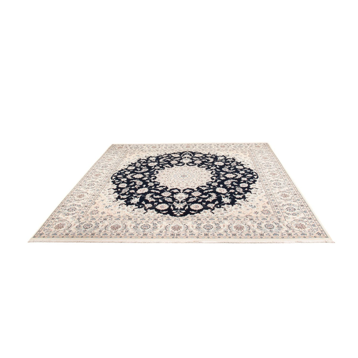 Tapis persan - Nain - 266 x 248 cm - bleu foncé