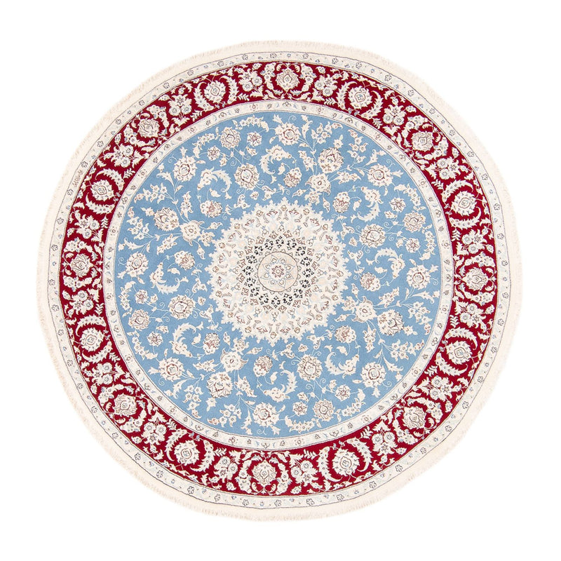 Tapis persan - Nain ronde  - 200 x 200 cm - bleu clair