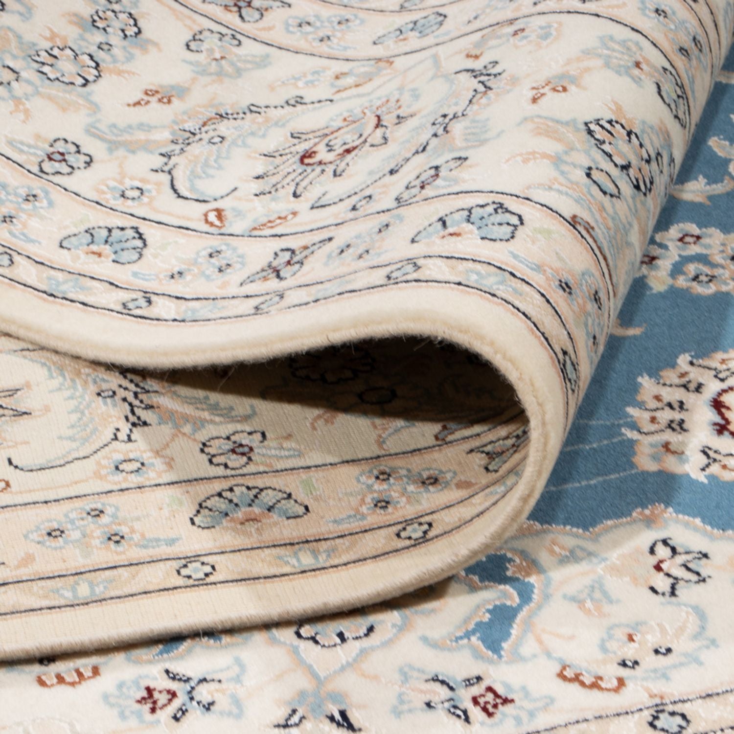 Tapis persan - Nain carré  - 252 x 248 cm - bleu clair