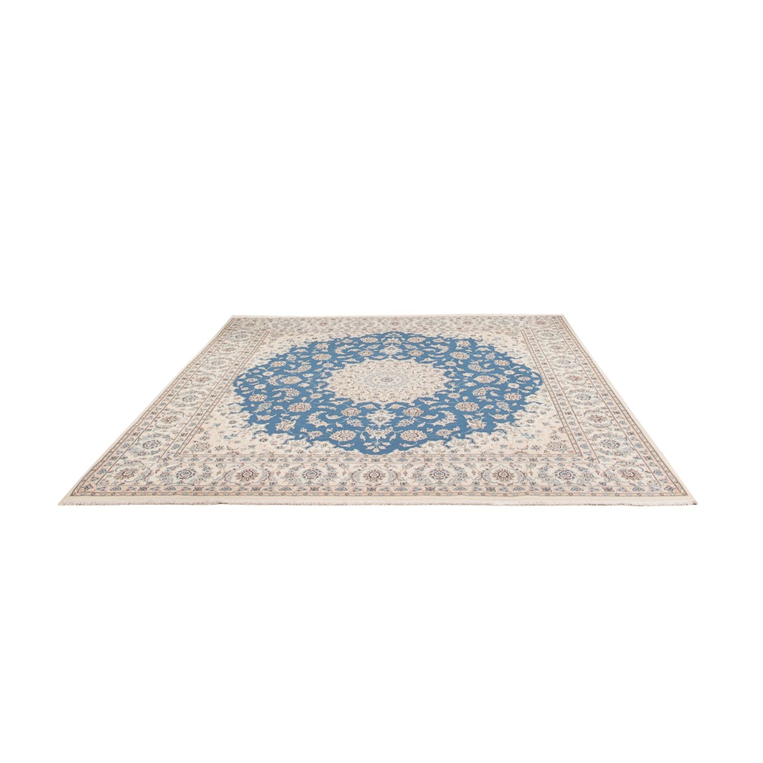 Tapis persan - Nain carré  - 252 x 248 cm - bleu clair