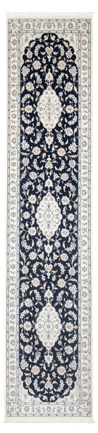 Tapis de couloir Tapis persan - Nain - Premium - 346 x 88 cm - bleu foncé