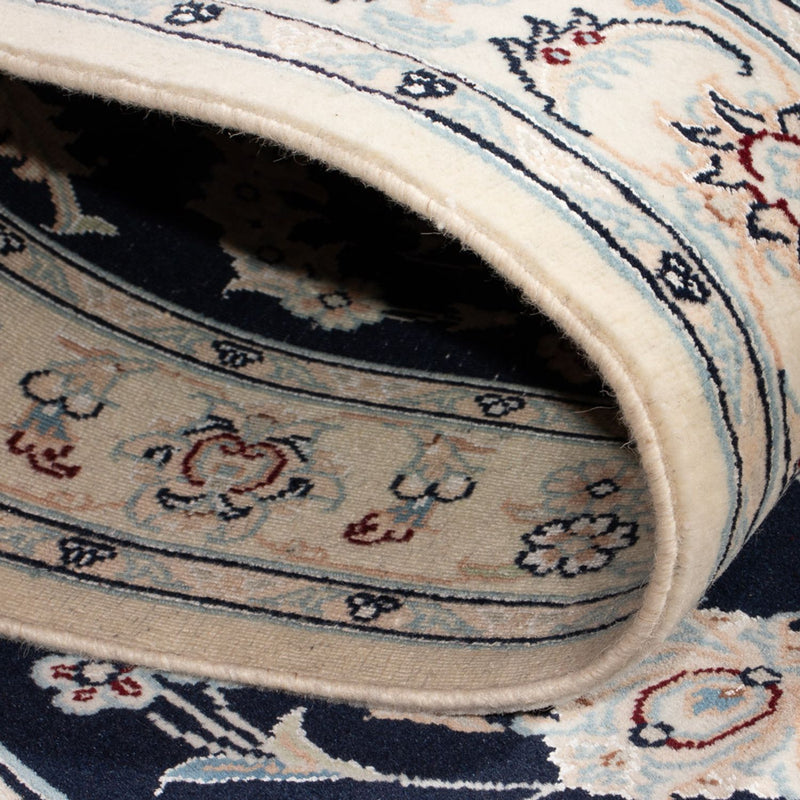 Tapis de couloir Tapis persan - Nain - Premium - 346 x 88 cm - bleu foncé