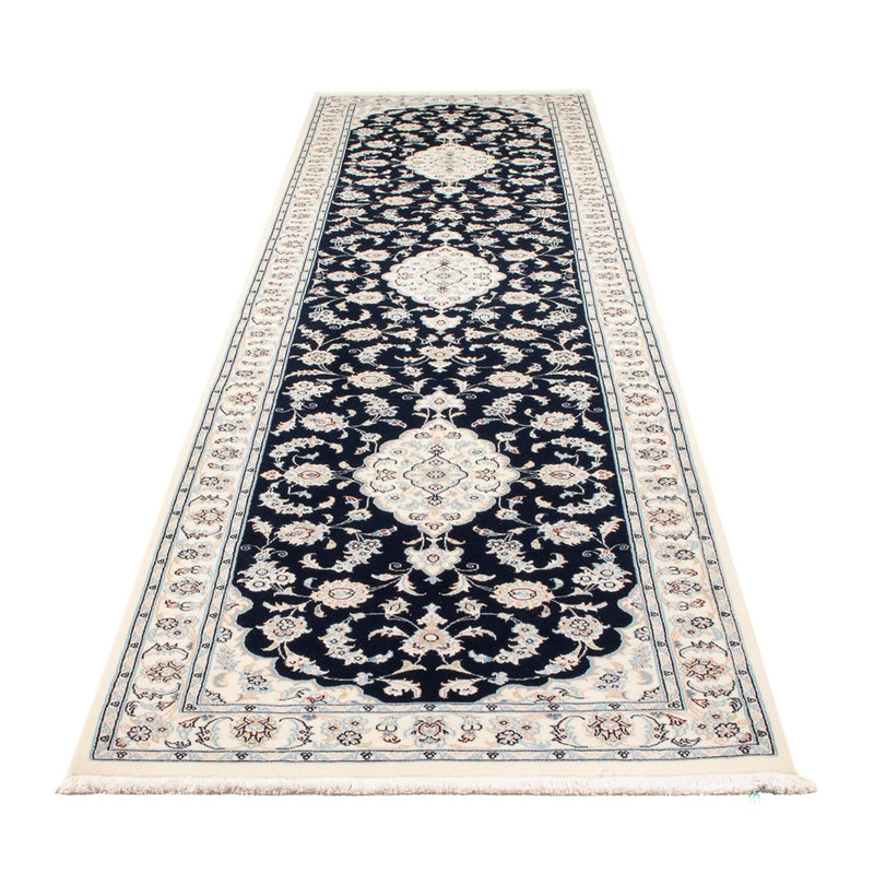 Tapis de couloir Tapis persan - Nain - Premium - 346 x 88 cm - bleu foncé
