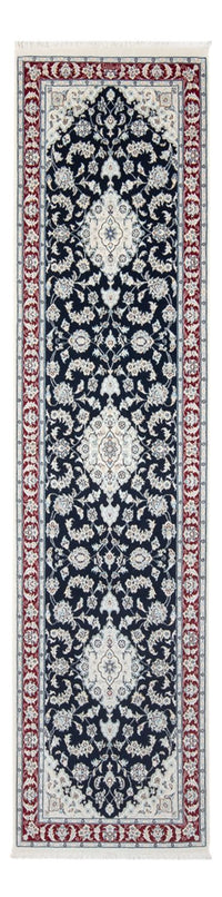 Tapis de couloir Tapis persan - Nain - Premium - 292 x 80 cm - bleu foncé