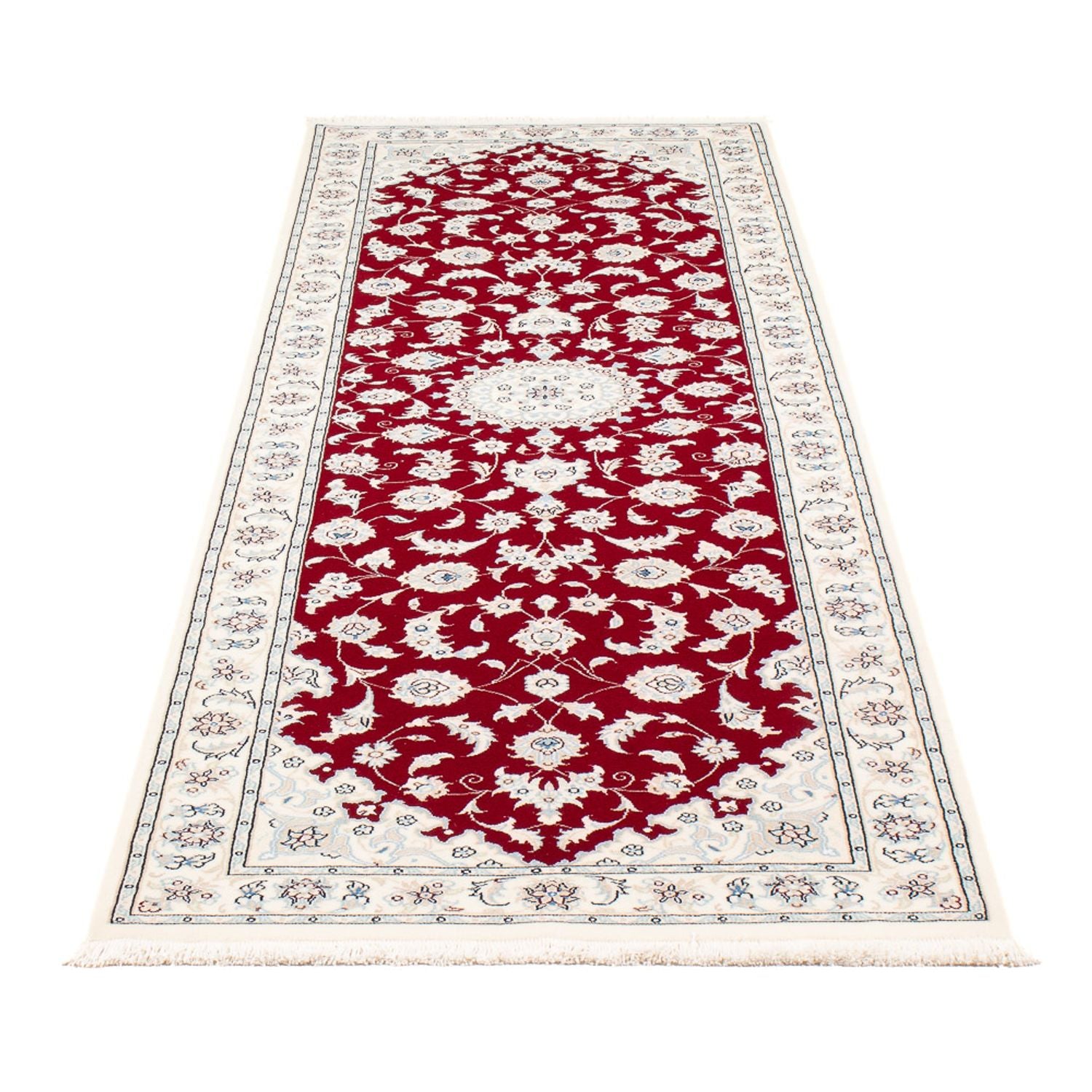 Tapis de couloir Tapis persan - Nain - Premium - 250 x 78 cm - rouge
