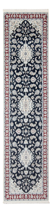 Tapis de couloir Tapis persan - Nain - Premium - 292 x 80 cm - bleu foncé