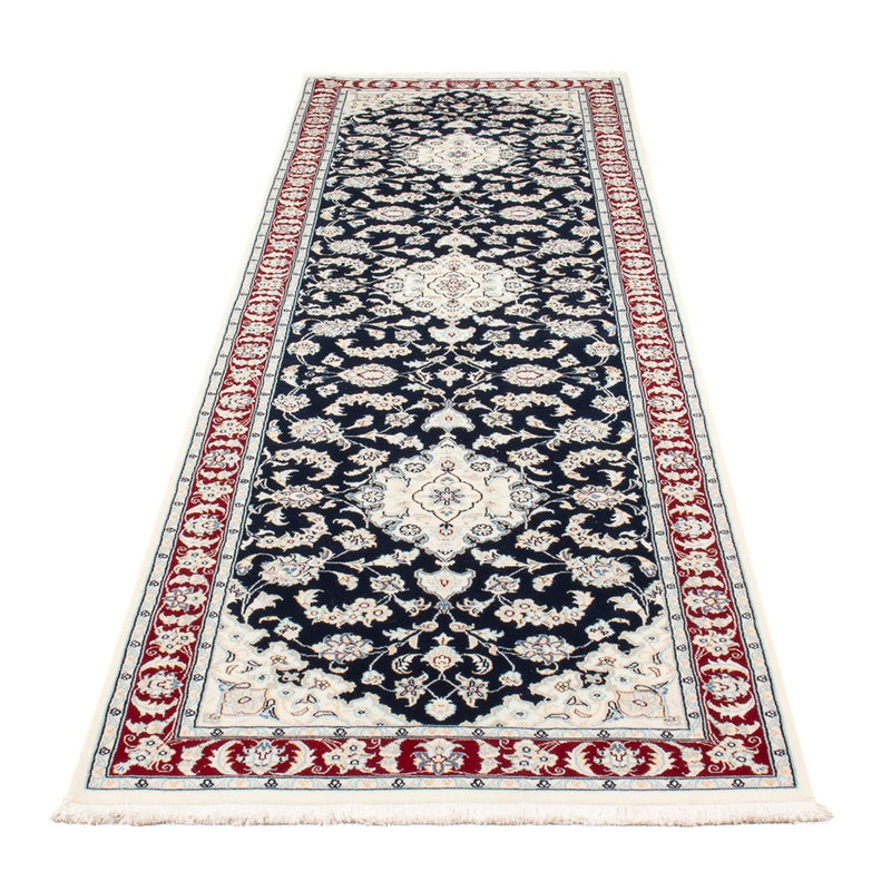 Tapis de couloir Tapis persan - Nain - Premium - 292 x 80 cm - bleu foncé