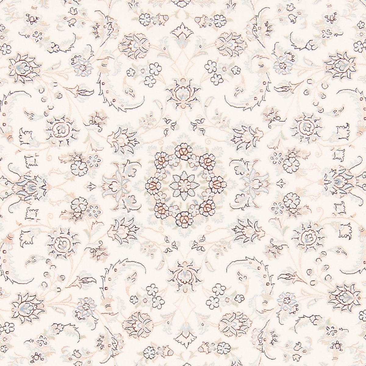 Tapis persan - Nain ronde  - 200 x 200 cm - crème