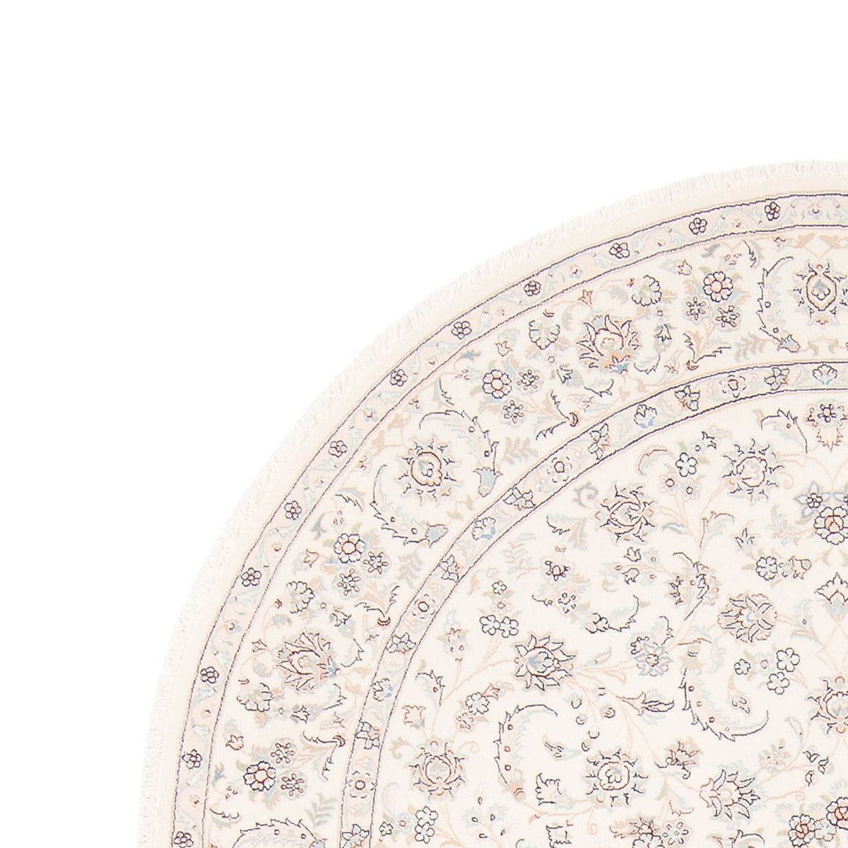 Tapis persan - Nain ronde  - 200 x 200 cm - crème