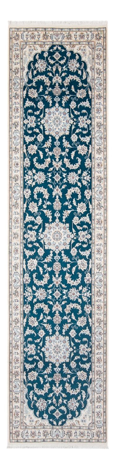 Tapis de couloir Tapis persan - Nain - Premium - 298 x 81 cm - bleu foncé