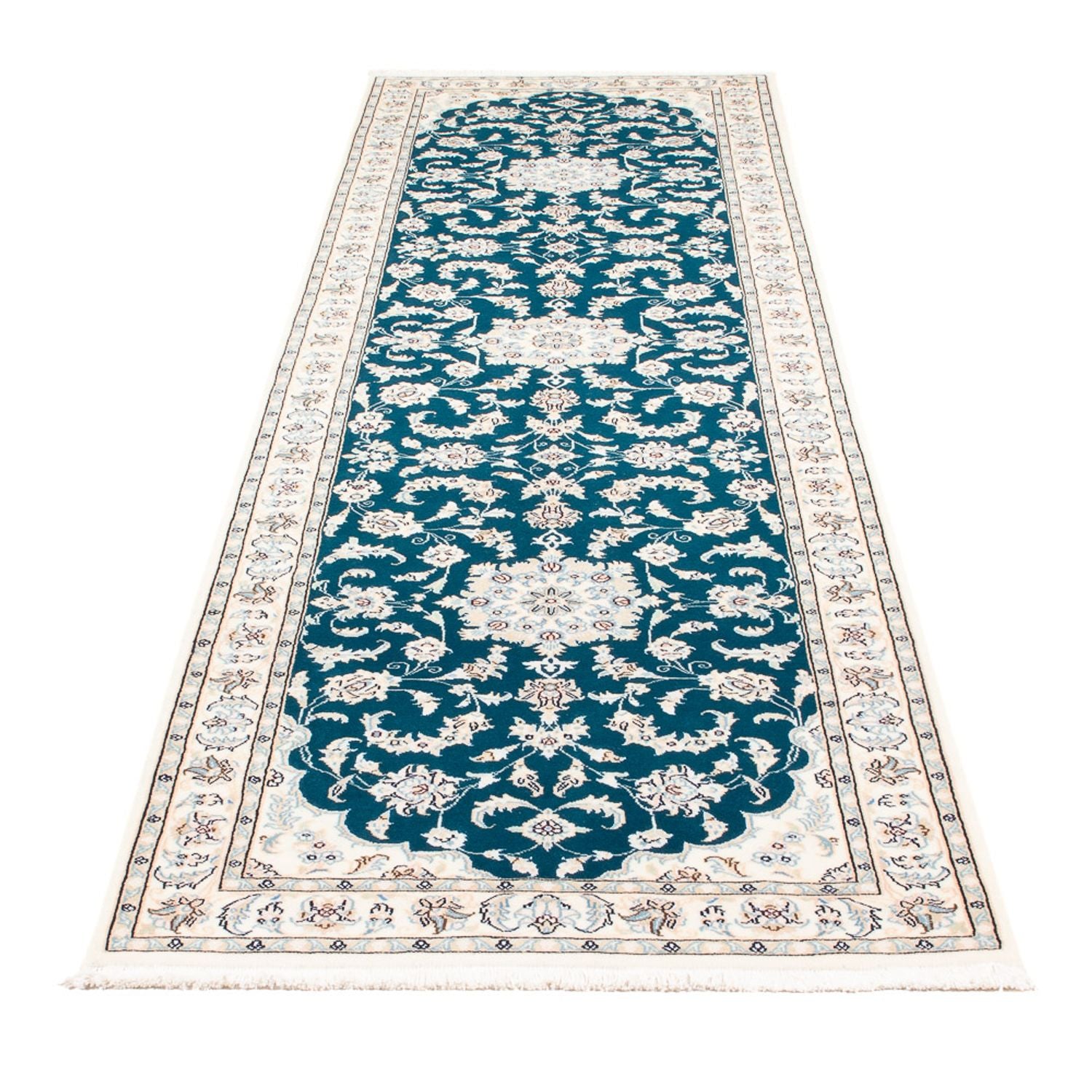 Tapis de couloir Tapis persan - Nain - Premium - 298 x 81 cm - bleu foncé