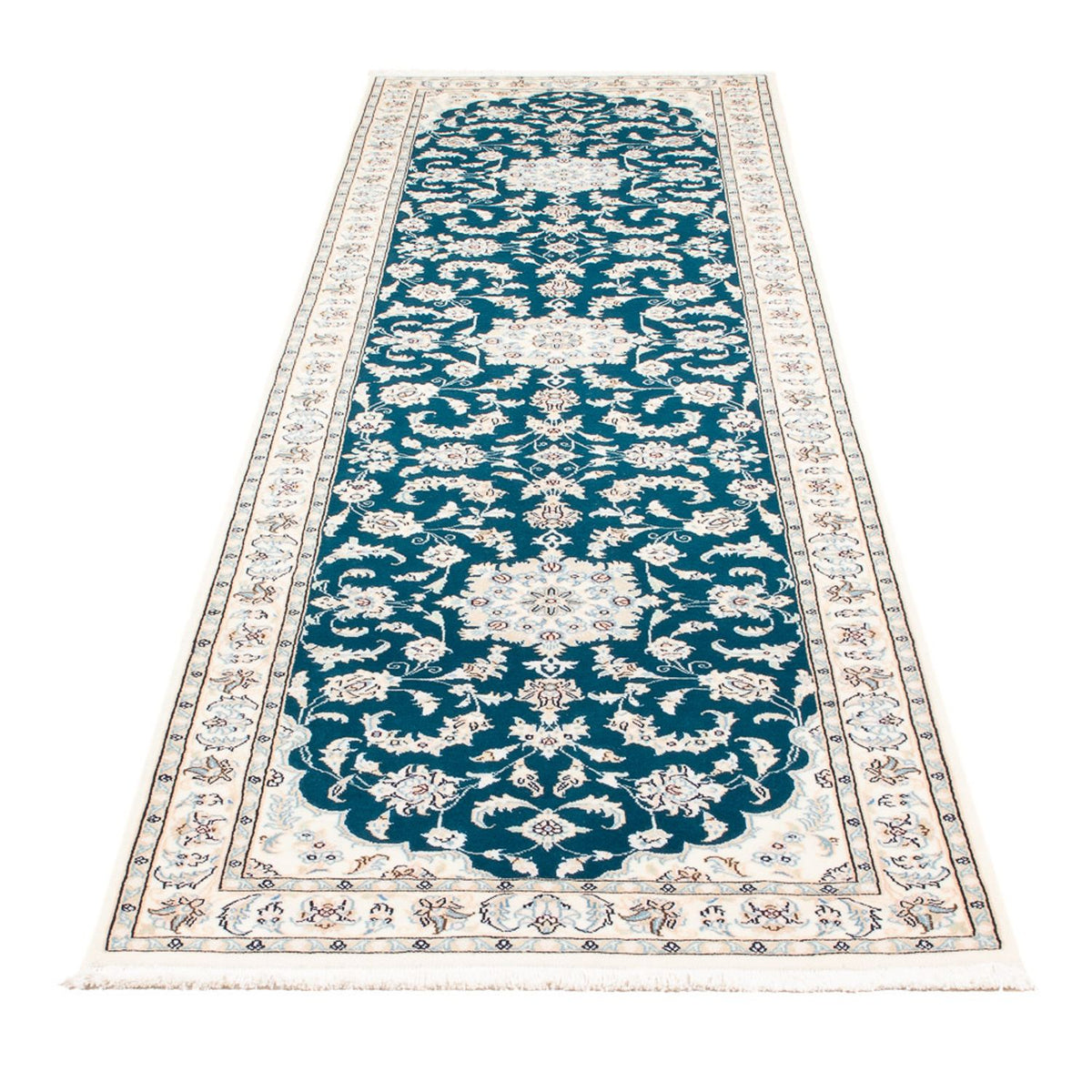 Tapis de couloir Tapis persan - Nain - Premium - 298 x 81 cm - bleu foncé