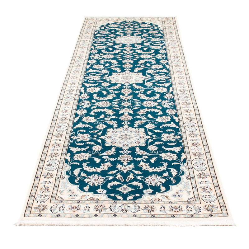 Tapis de couloir Tapis persan - Nain - Premium - 298 x 81 cm - bleu foncé