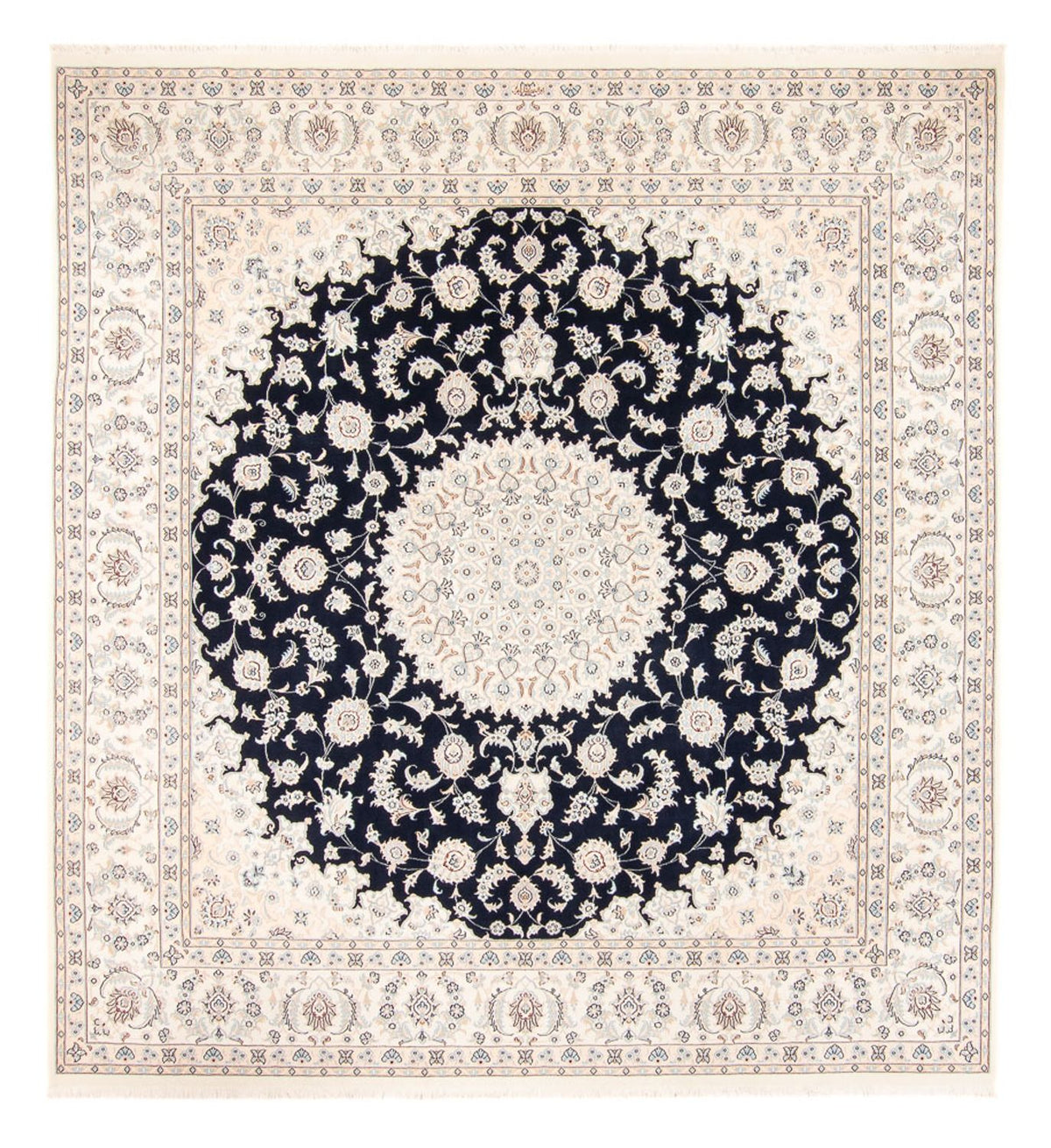 Tapis persan - Nain - 260 x 245 cm - bleu foncé