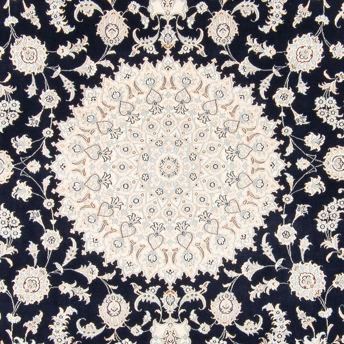 Tapis persan - Nain - 260 x 245 cm - bleu foncé