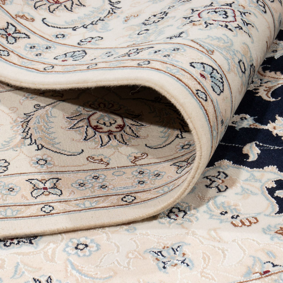 Tapis persan - Nain - 260 x 245 cm - bleu foncé