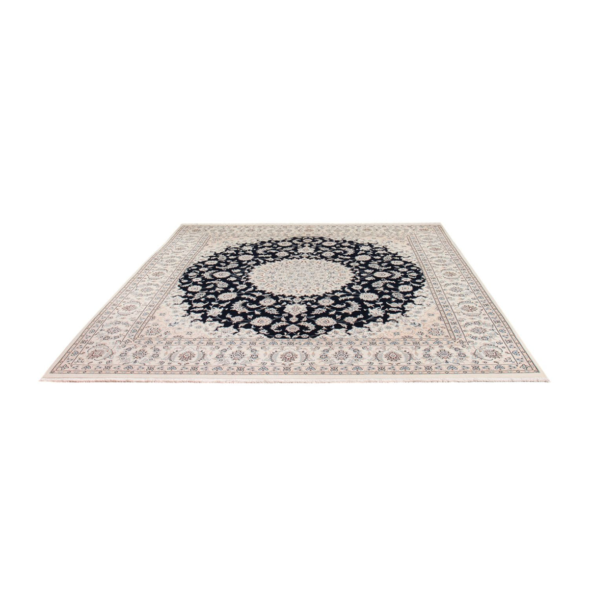 Tapis persan - Nain - 260 x 245 cm - bleu foncé