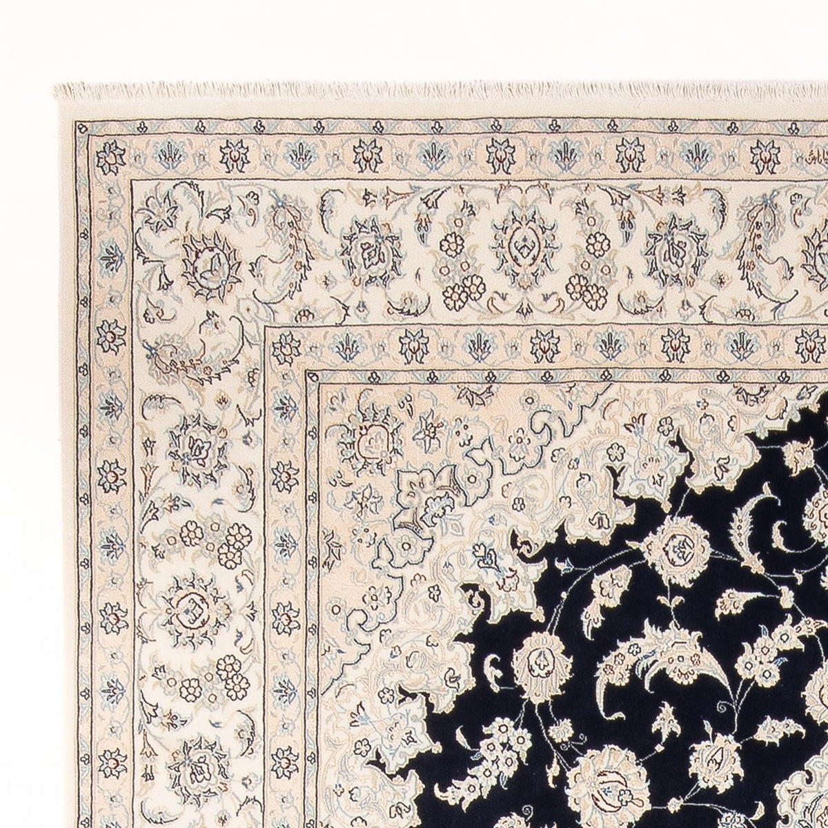 Tapis persan - Nain - Premium - 346 x 244 cm - bleu foncé