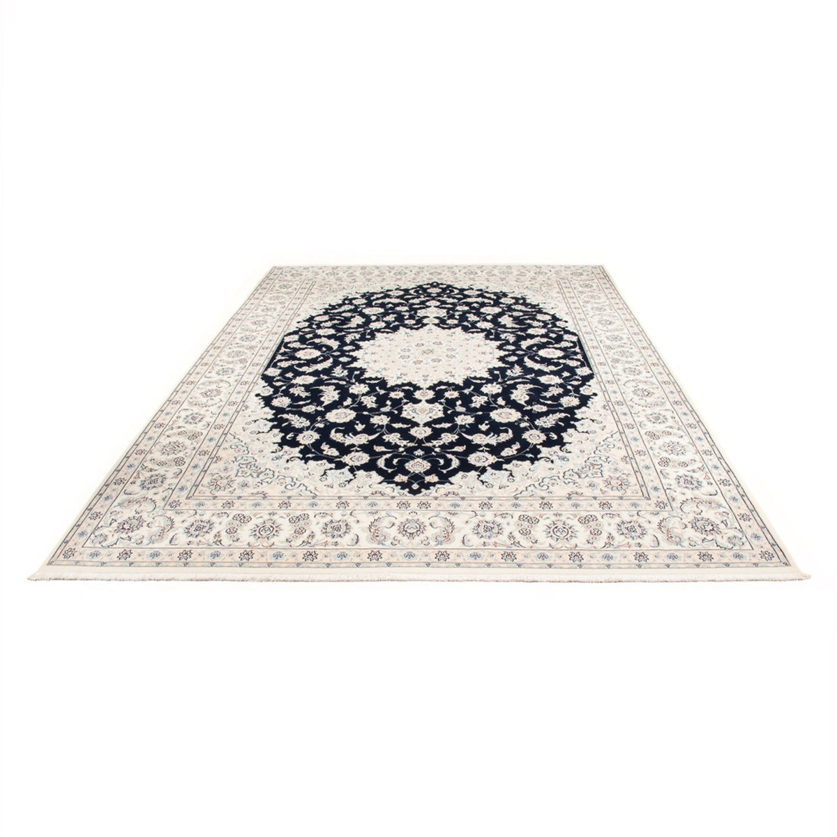 Tapis persan - Nain - Premium - 346 x 244 cm - bleu foncé