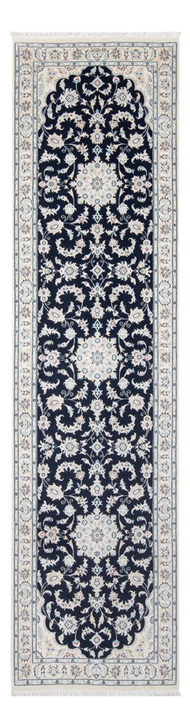 Tapis de couloir Tapis persan - Nain - Premium - 297 x 81 cm - bleu foncé