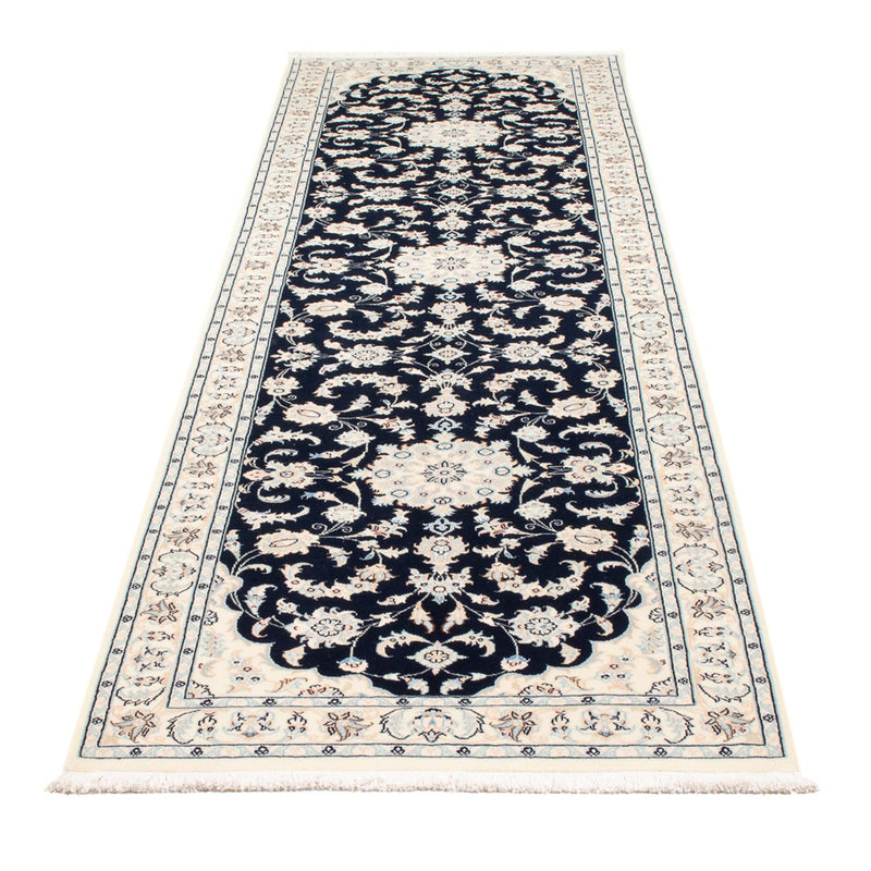 Tapis de couloir Tapis persan - Nain - Premium - 297 x 81 cm - bleu foncé