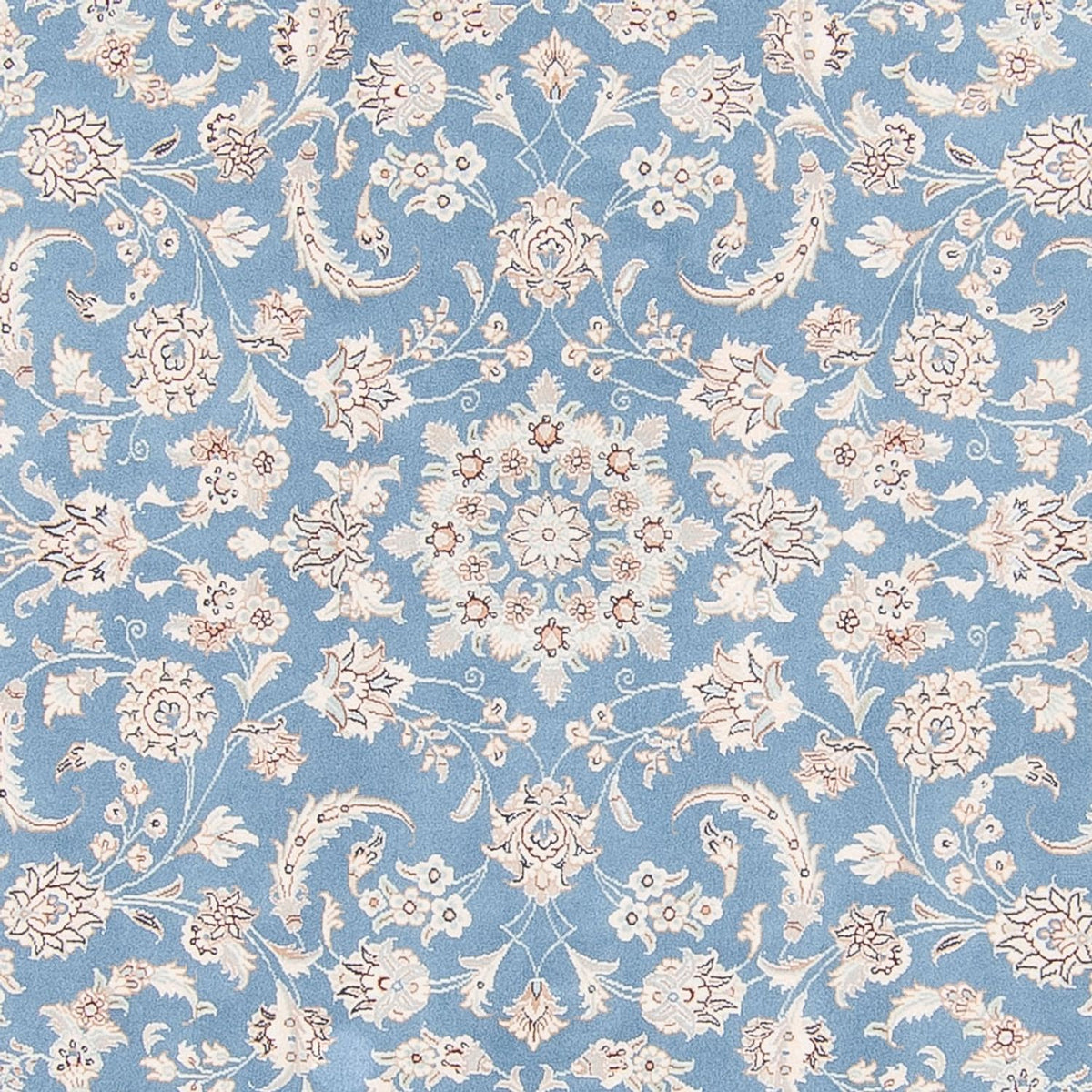 Tapis persan - Nain ronde  - 200 x 200 cm - bleu clair