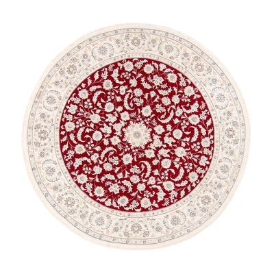 Tapis persan - Nain ronde  - 200 x 200 cm - rouge