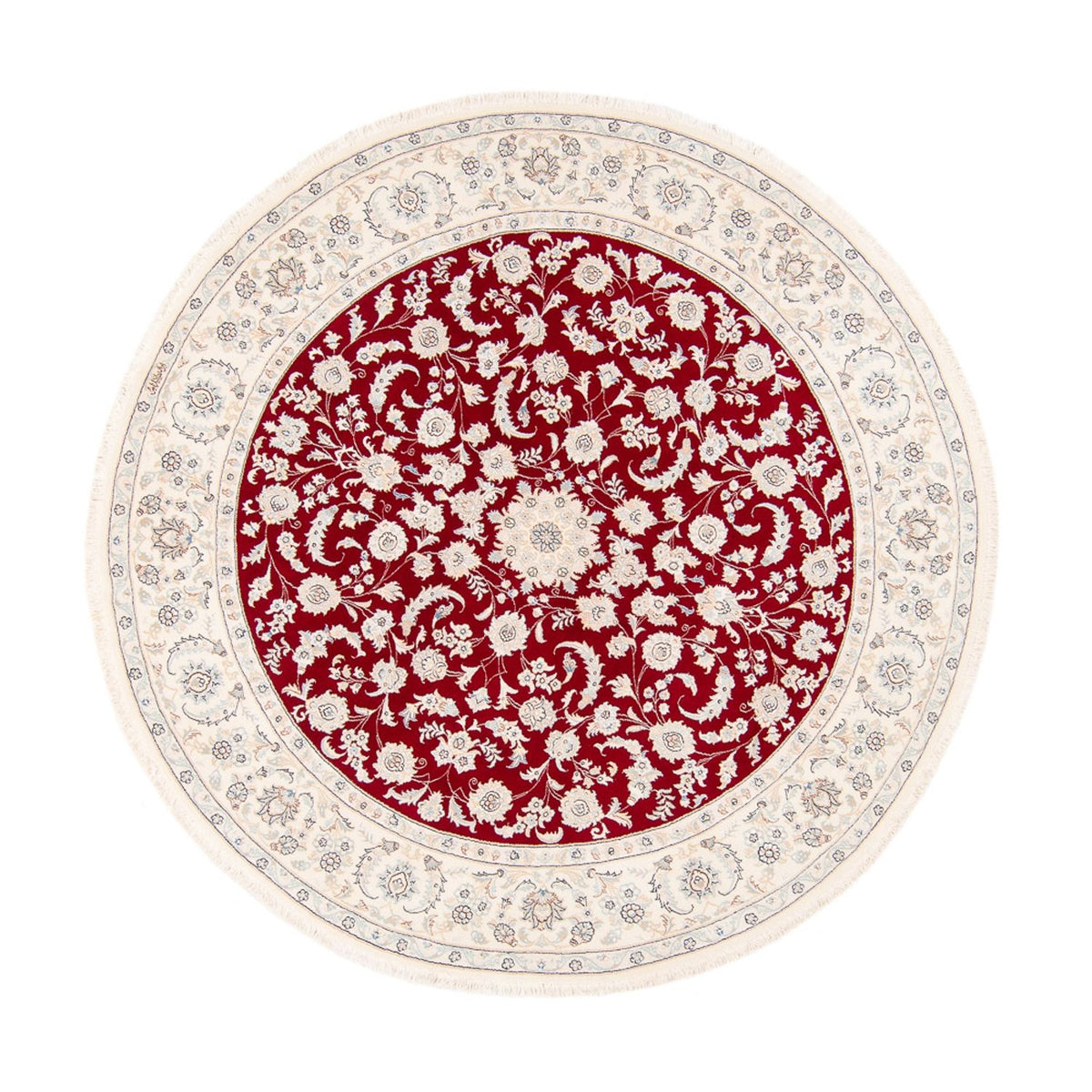 Tapis persan - Nain ronde  - 200 x 200 cm - rouge