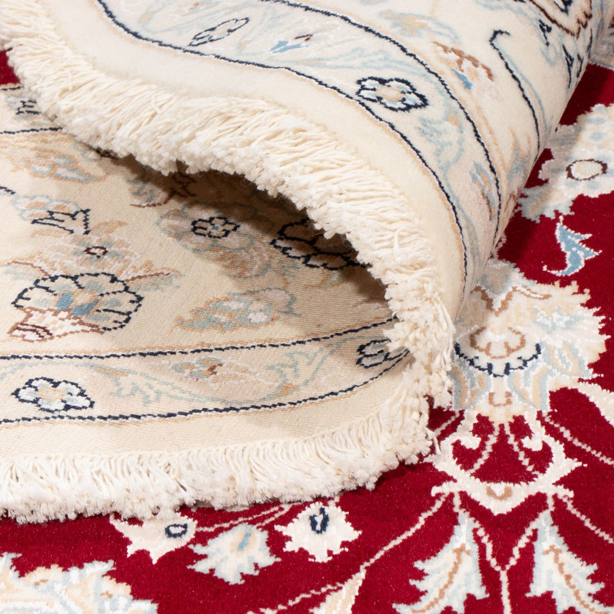 Tapis persan - Nain ronde  - 200 x 200 cm - rouge