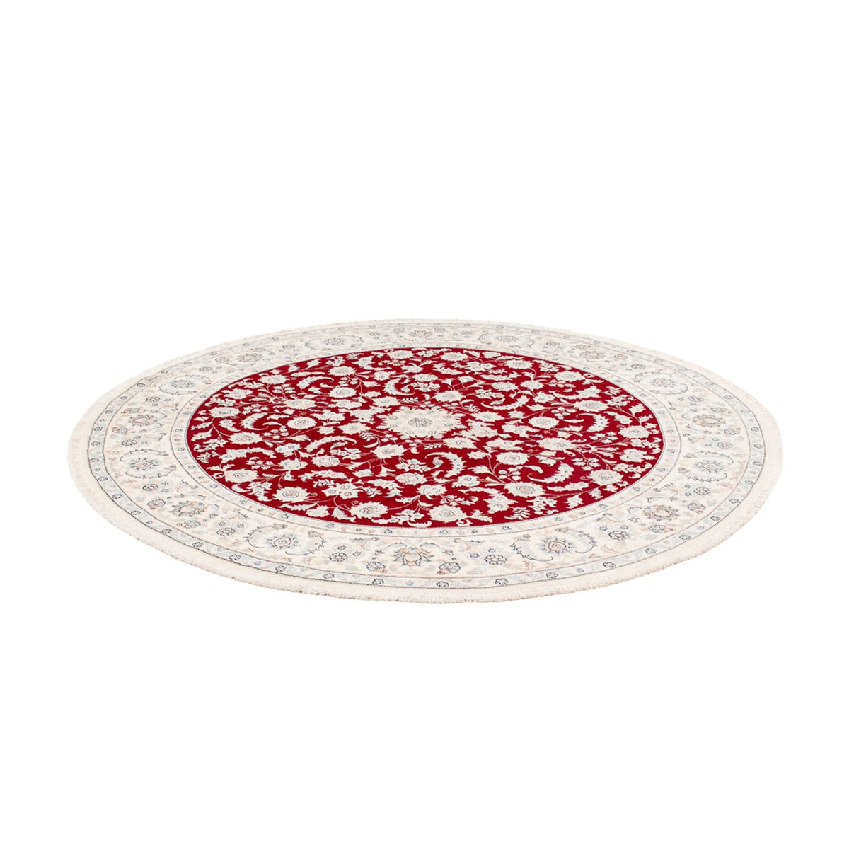 Tapis persan - Nain ronde  - 200 x 200 cm - rouge