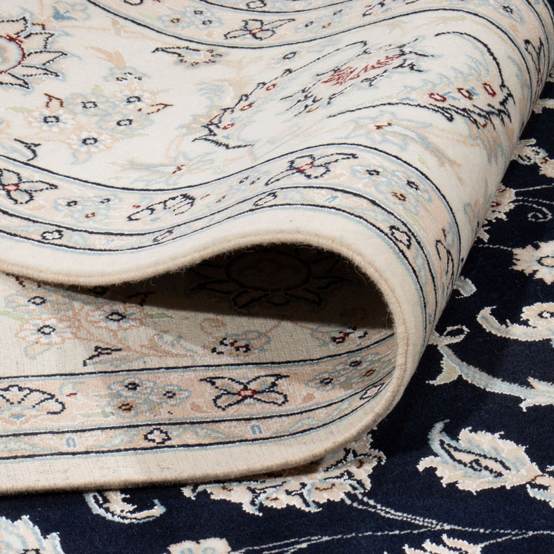Tapis persan - Nain - 261 x 249 cm - bleu foncé