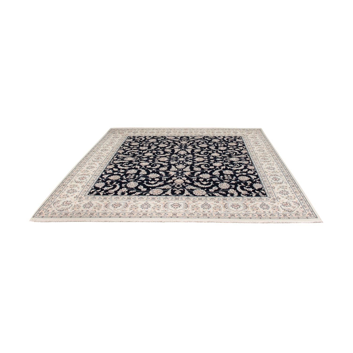 Tapis persan - Nain - 261 x 249 cm - bleu foncé