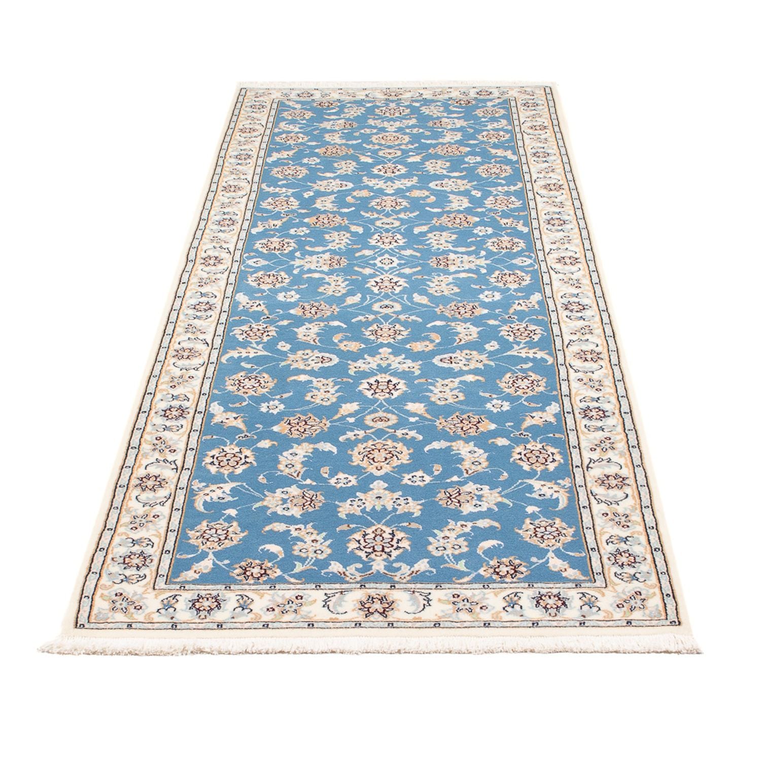 Tapis de couloir Tapis persan - Nain - Premium - 245 x 82 cm - bleu
