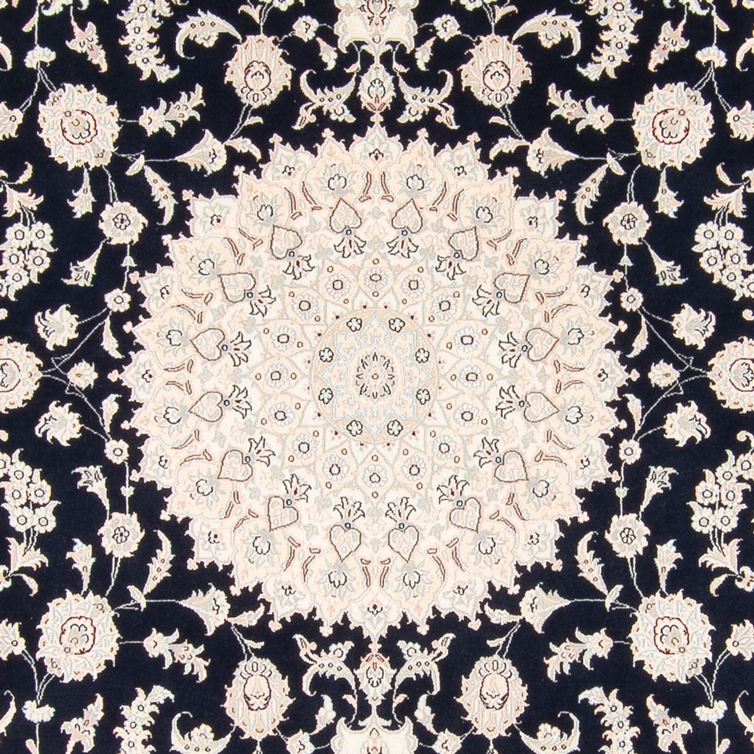 Tapis persan - Nain - 268 x 245 cm - bleu foncé