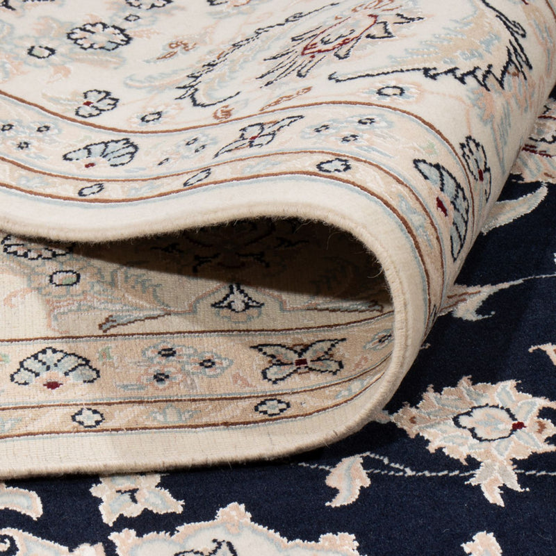 Tapis persan - Nain - 268 x 245 cm - bleu foncé