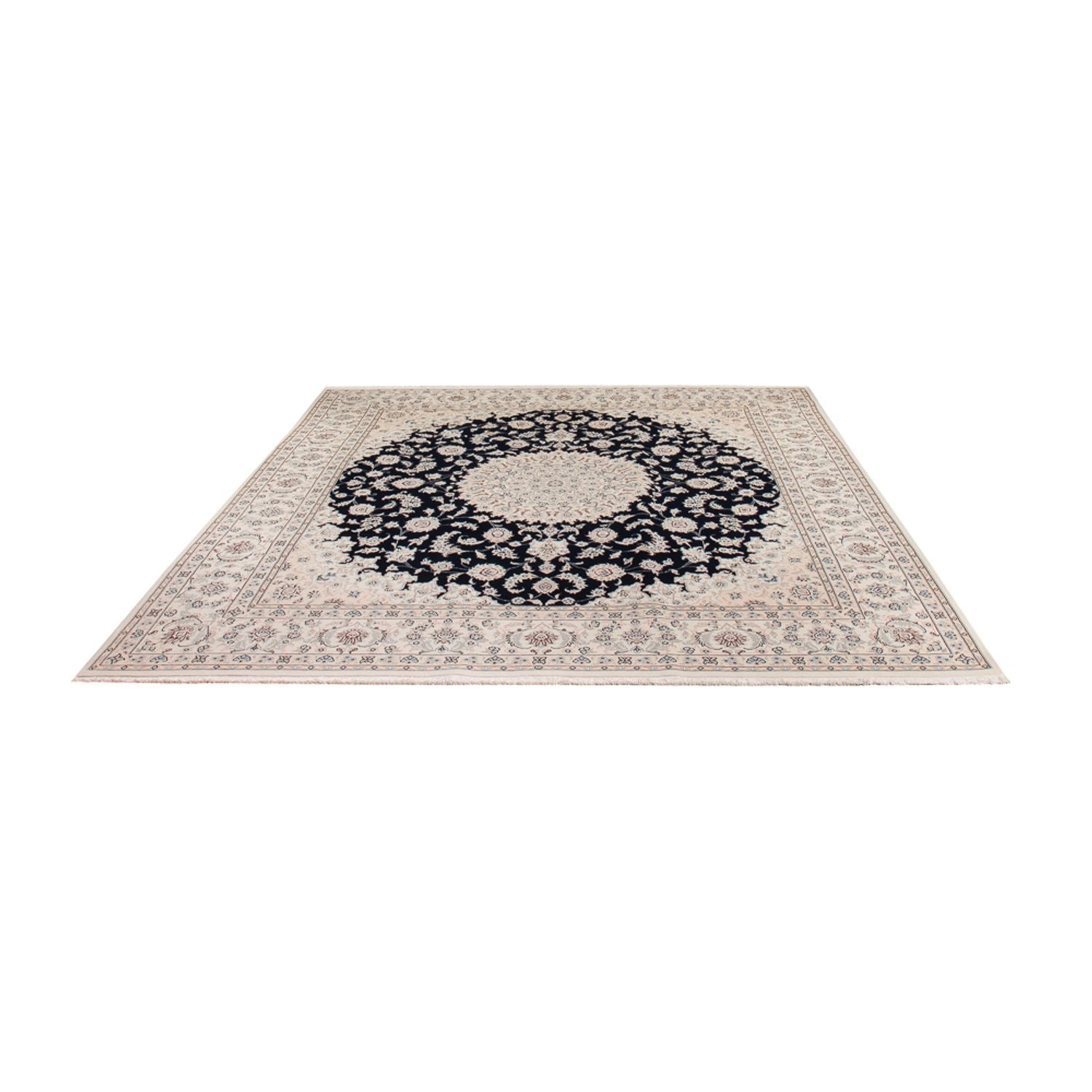 Tapis persan - Nain - 268 x 245 cm - bleu foncé