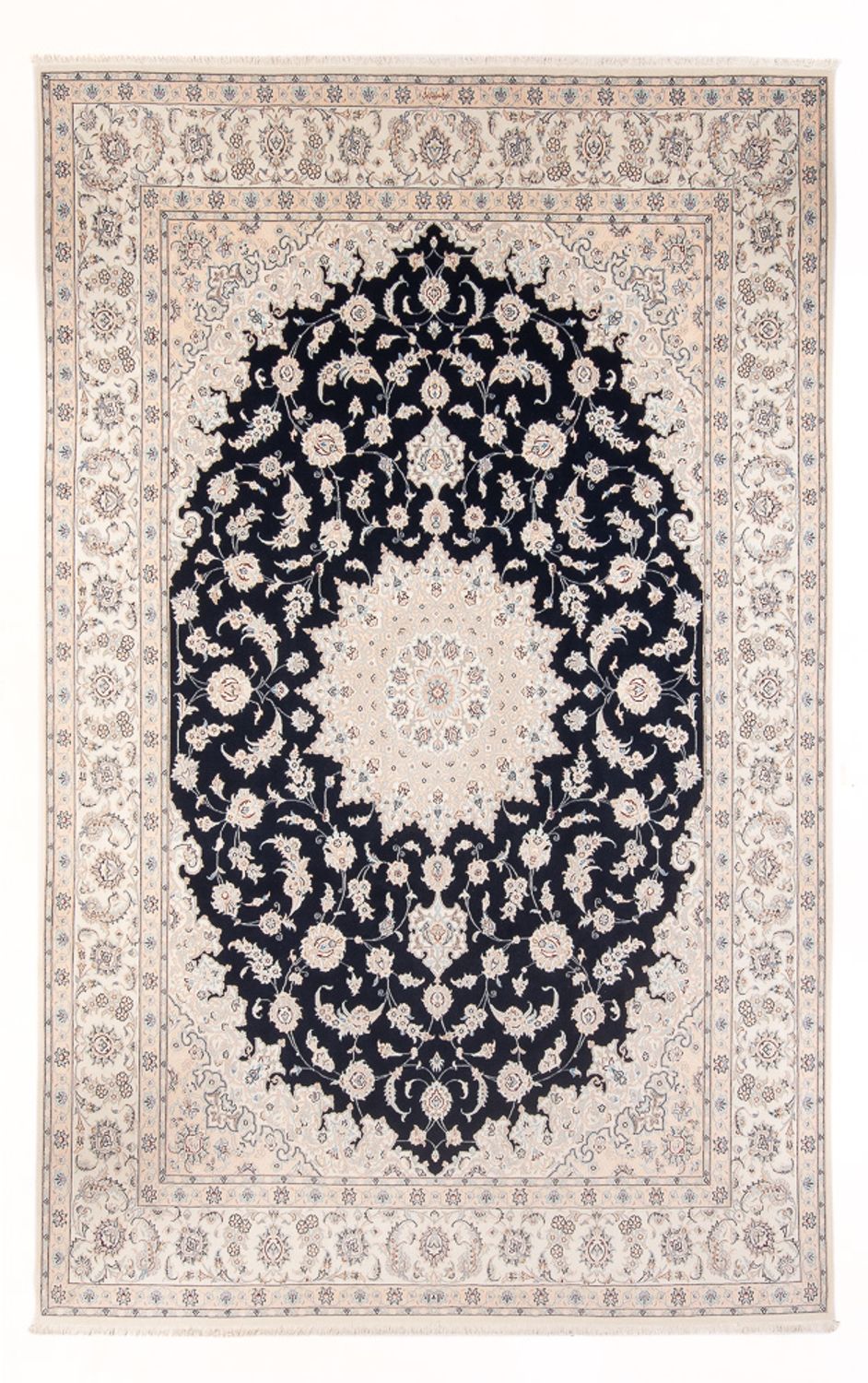 Tapis persan - Nain - Premium - 340 x 246 cm - bleu foncé